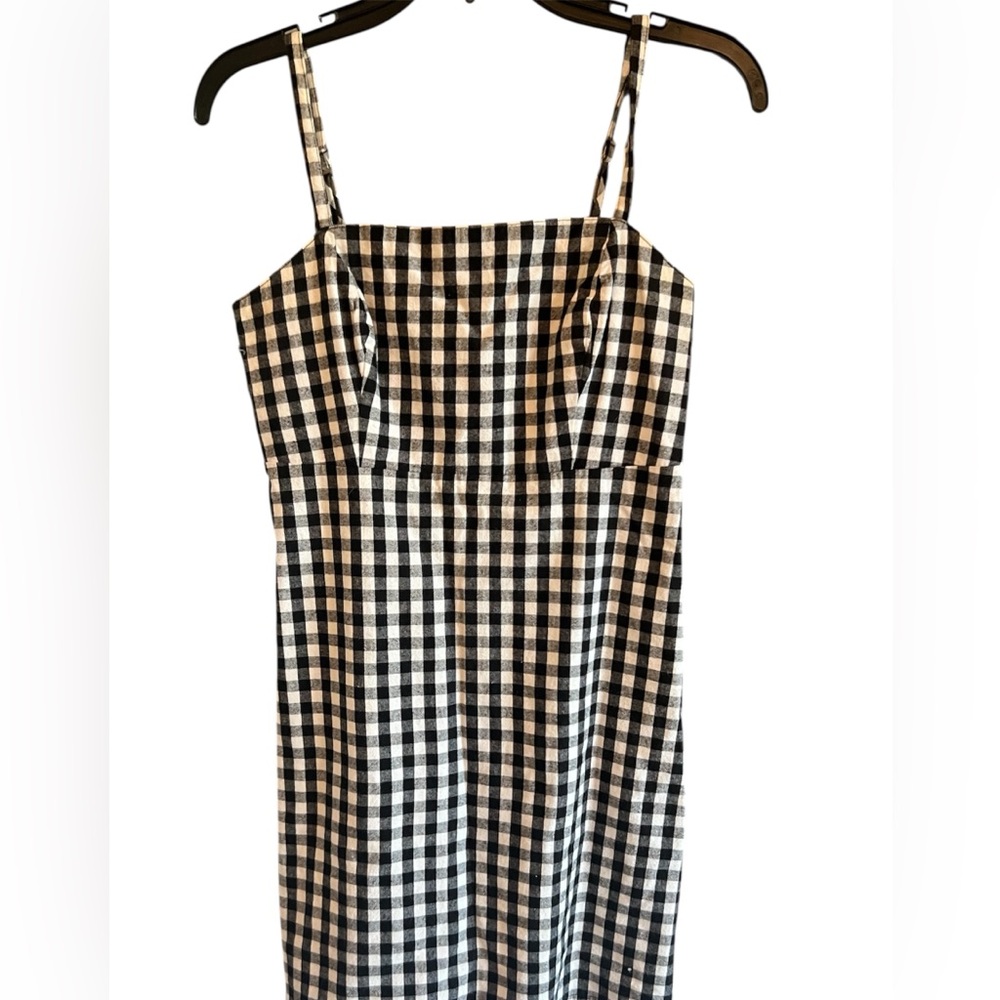 Hollister Black and White Gingham Midi Dress